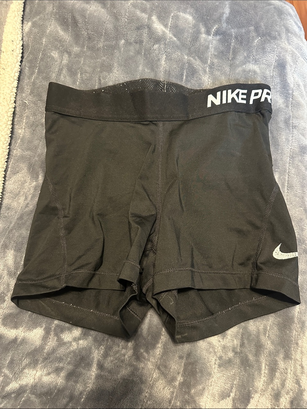 Nike Black Compression Training Shorts with White Swoosh